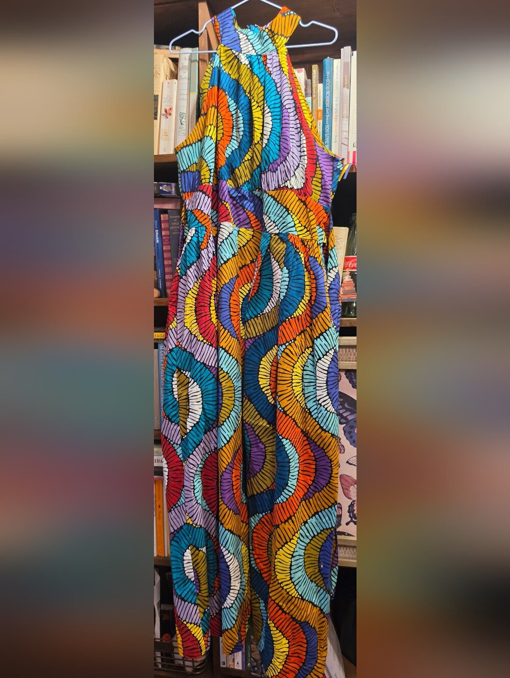 D'IYANU Ronke African Print Halter Maxi Dress Multicolor Ankara Plus 2X
